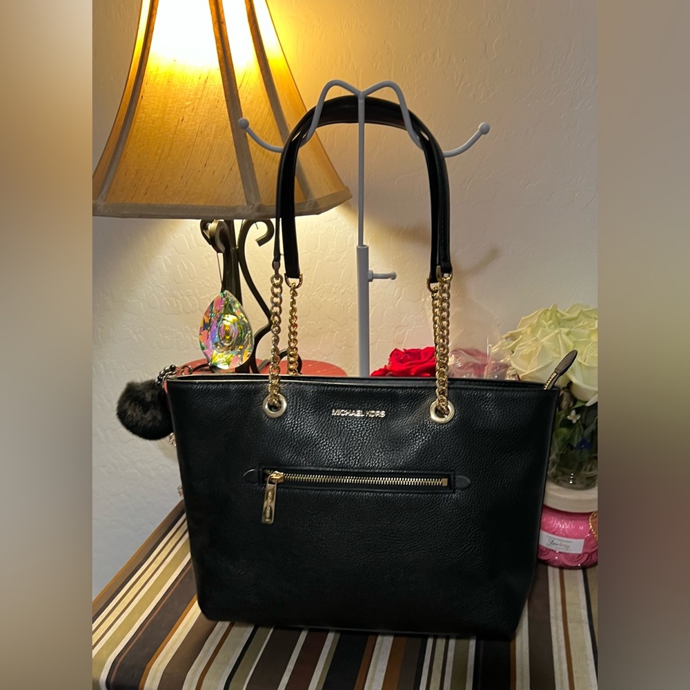 Michael Kors Black Leather Tote Bag - Picture 2 of 16